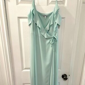 Elegant Mint Green Ruffle Dress